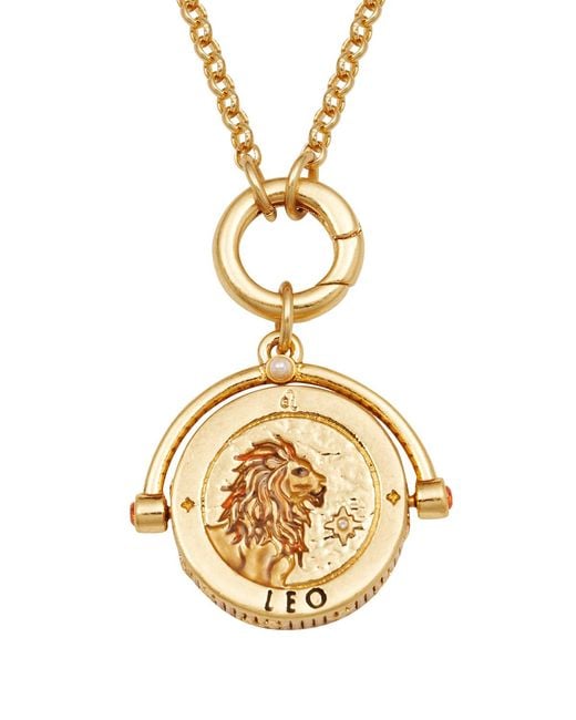 Fable England Metallic Leo Zodiac Spinner Necklace