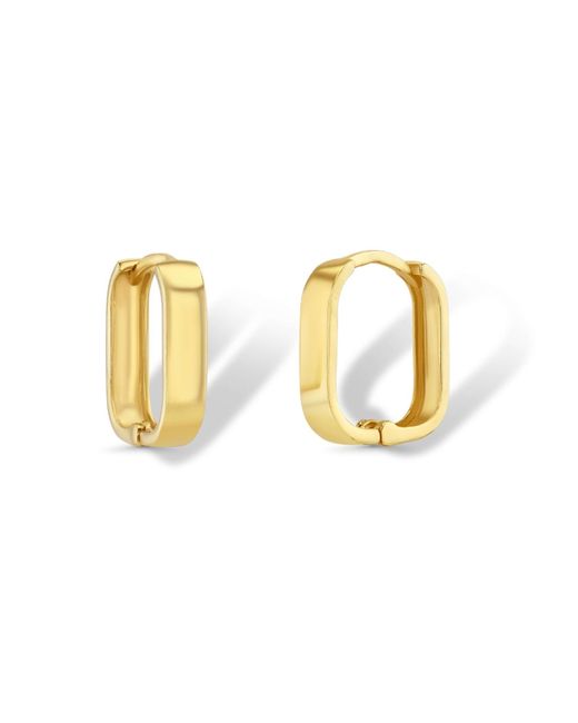 Jewelbird Metallic Square Hoop Huggie Earrings