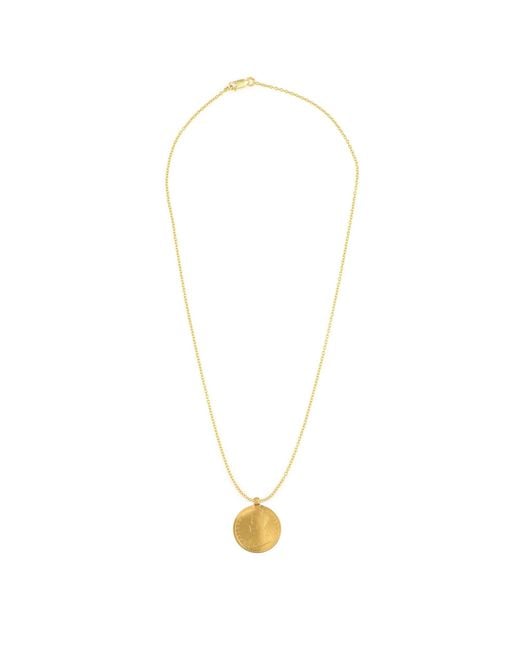 Opium Jewels Metallic Chain Necklace With Vintage Rupee Coin