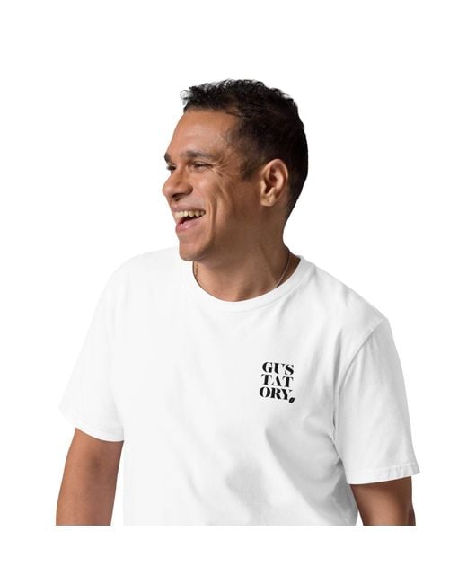 Anchor and Crew White Gustatory Berlin Coffee Scene Organic Cotton Embroidered T-Shirt for men