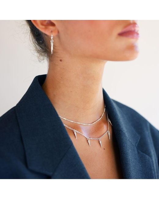 Linda Fiore Metallic Daisy Layering Necklace Solid