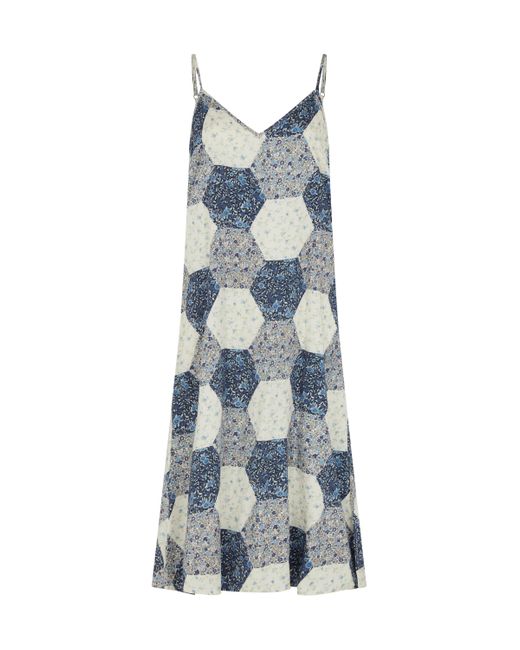 Lily and Lionel Blue Rosie Nightdress With Pouch Aster Patchwork