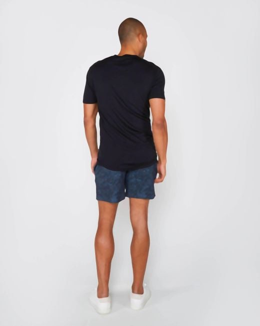 Lords of Harlech Blue Silus Paisley Romance Interlock Shorts for men