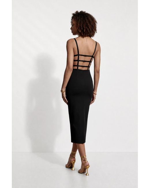 The Gt Atelier Black Leather Corset Bodycon Dress