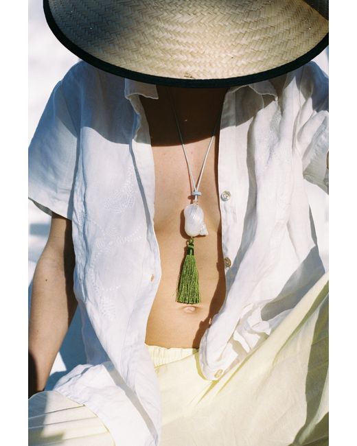 Sccollection Multicolor Celine Shell & Tassle Necklace
