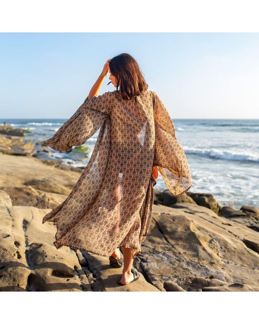 Jennafer Grace Metallic Dado Kimono