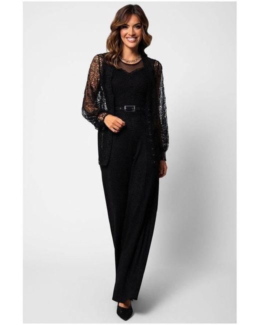 Luna Fashion House Black Lace Jumpsuit, Jody