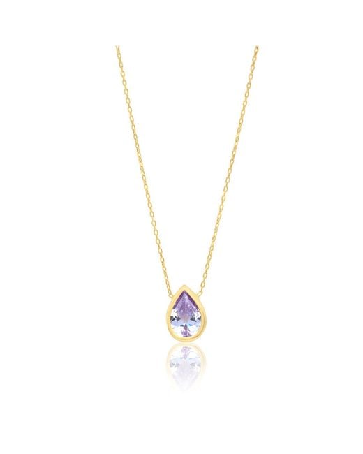 SHYMI Metallic Bezel-Set Solitaire Necklace