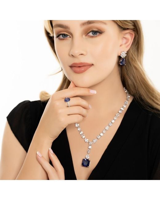 Latelita London Blue Penelope Tanzanite Statement Necklace