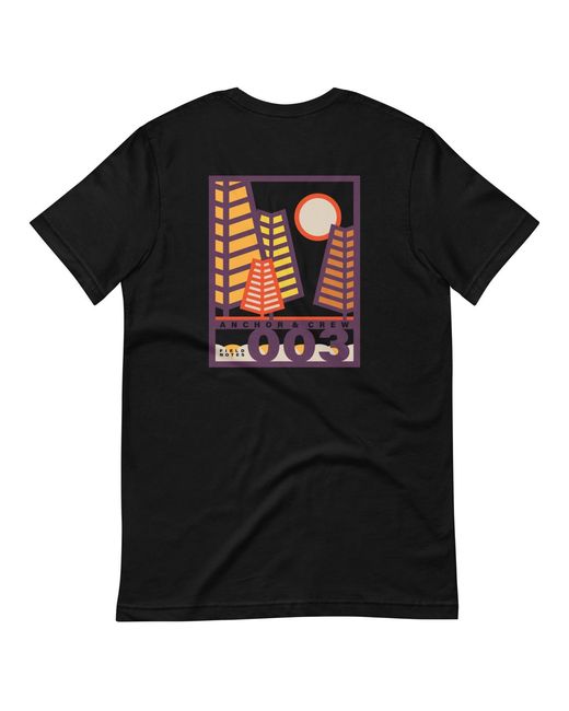Anchor and Crew Black Three Field Notes Organic Cotton T-Shirt for men