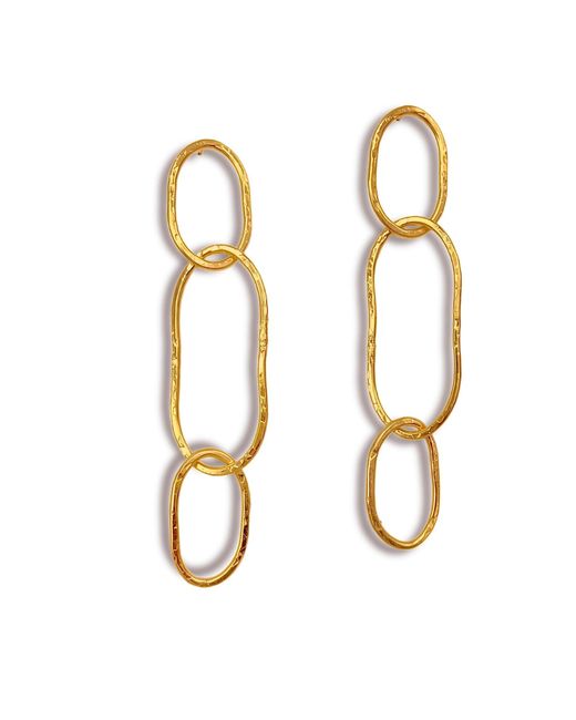 Jaredjamin White Shackle Link Dangle Post Earrings