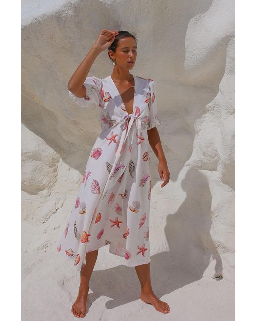 Palm Collective Pink Corsica Shell Maxi Dress