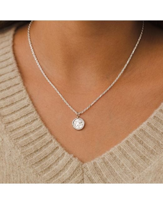 Lily Charmed Metallic Sterling Manifest Trust Charm Necklace With Twisted Rope Chain