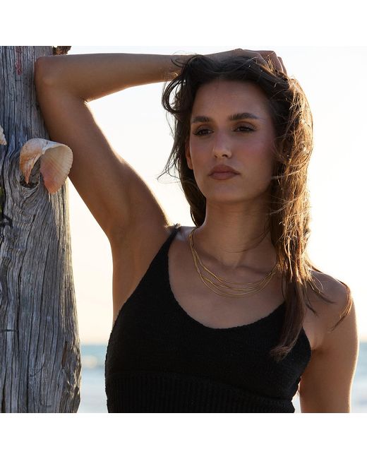Adriana Pappas Designs Metallic Five Layer Chain Necklace