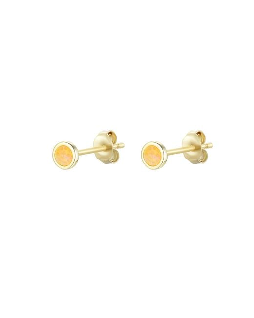 KAMARIA Metallic Mini Round Opal Stud Earrings