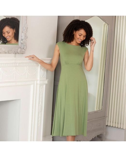 Alie Street London Green Luna Midi Dress With Pockets
