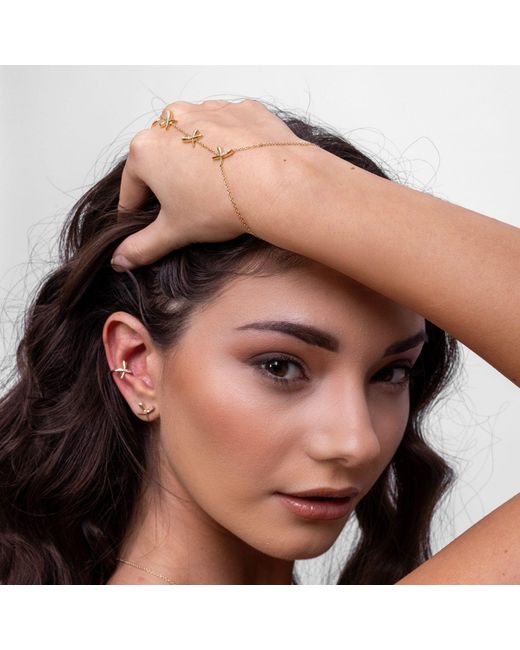 Lucy Quartermaine Metallic Solid Bliss Studs With Graded Diamonds
