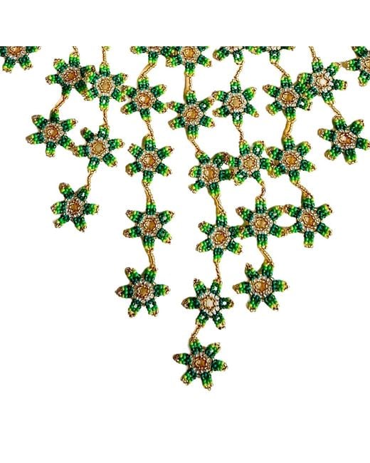 Iliana Arrazola Green Waterfall Blossom Necklaces