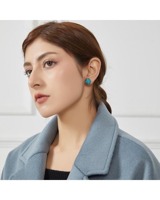 Soft Strokes Silk Blue Pure Silk Brocade Earrings