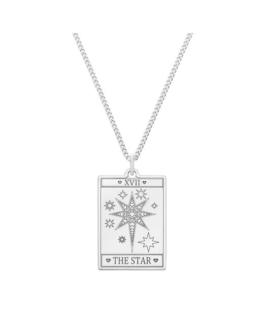 CarterGore White Medium Sterling Silver "the Star" Tarot Card Necklace