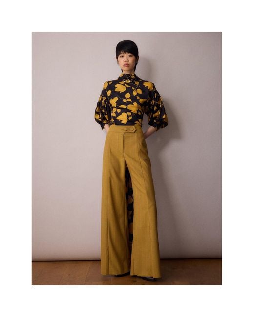 Amanda Thompson Couture Yellow Wren Blouse And Floral
