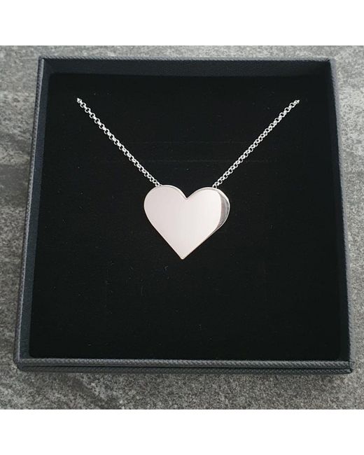 Edge Only Metallic Heart Pendant Xl Sterling