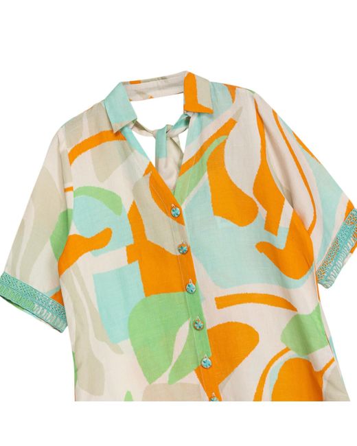 Niza Orange Short Shirt Dress Bora