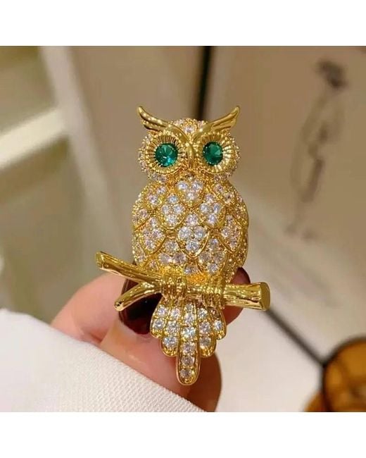 Angel Barocco Metallic -Eyed Owl Brooch