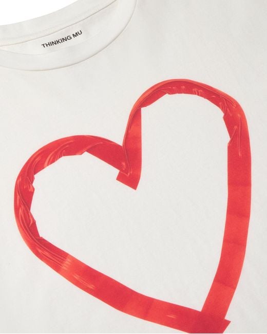 Thinking Mu White Heart Tape Emily Long-Sleeve T-Shirt