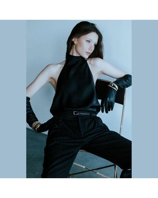 Centre Piece Black Eden Scarf Top