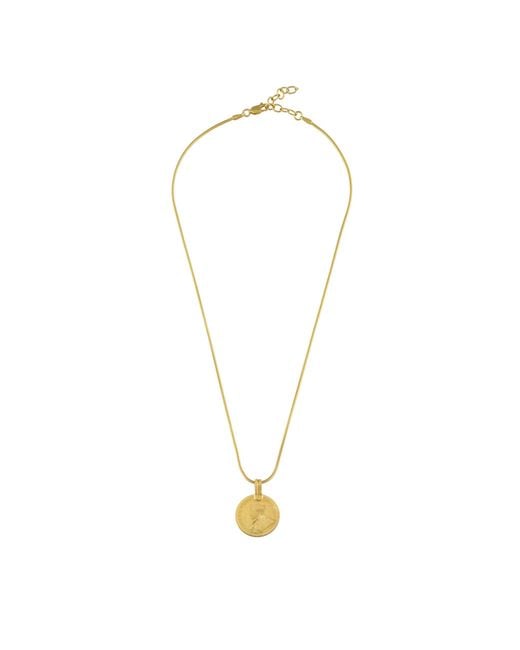 Opium Jewels Metallic Small Vintage Rupee Coin On Plated Chain