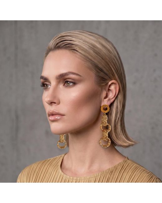 Iliana Arrazola Metallic Bold Chunky Link Earrings