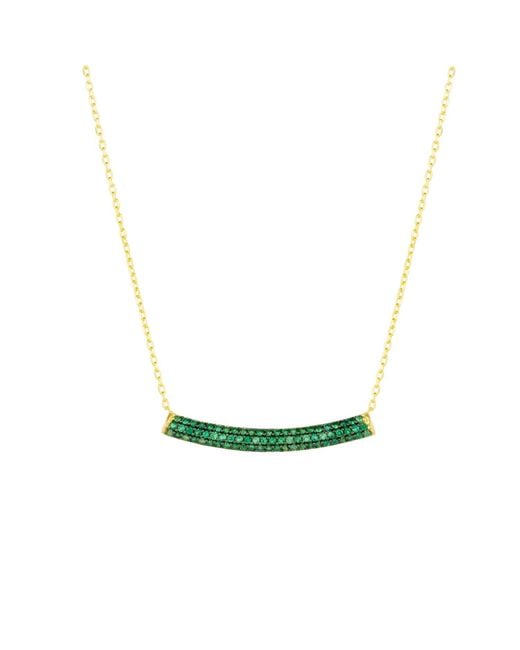 Spero London Metallic Sterling Concave Bar Necklace