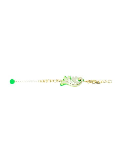 Gissa Bicalho Green Acrylic Handmade Bracelet Rosebush Clay
