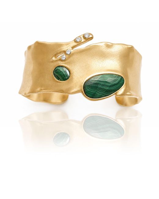 Rare Matters Jewelry Yellow Malachite Statement Cuff Bracelet