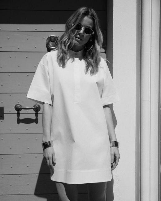 Fob Paris White Amina Shirt Dress