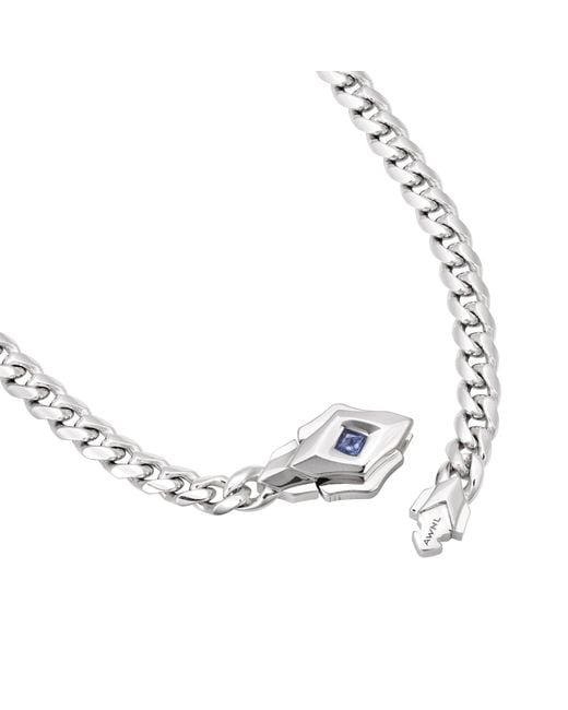 AWNL Metallic Ceylon Sapphire Clasp Necklace for men