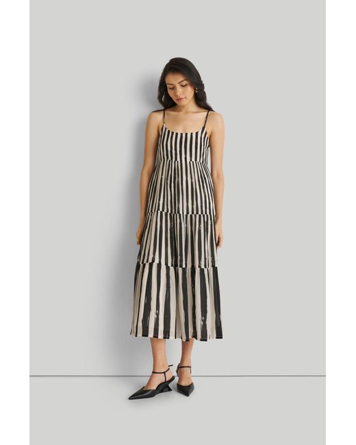 REISTOR Black Strappy Tiered Maxi Dress