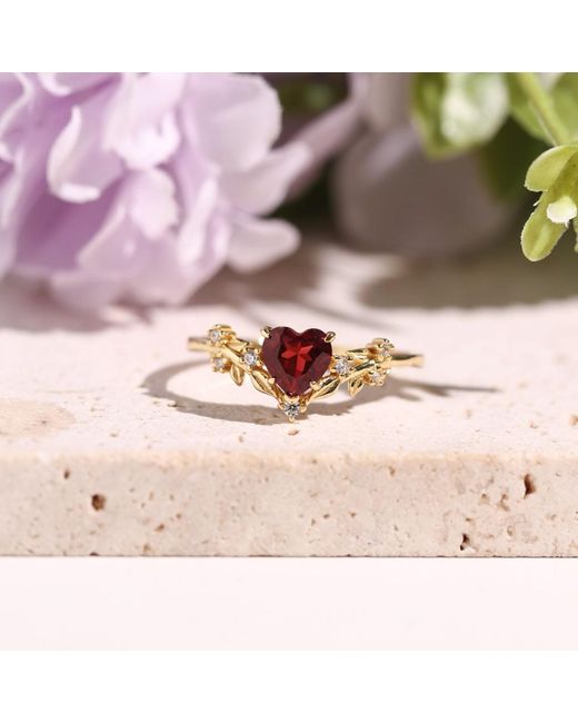 Azura Jewelry New York White Heart Desire Mozambique Garnet Vermeil