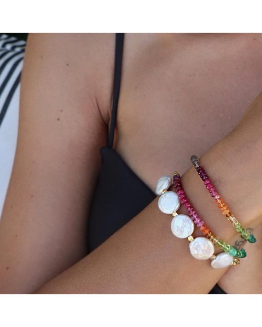 Mineralgems•Studio Metallic Bracelet With Flat Pearls