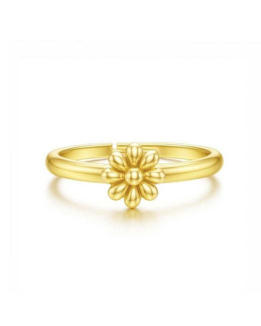 Unaloe Yellow Adjustable Ring With Flower