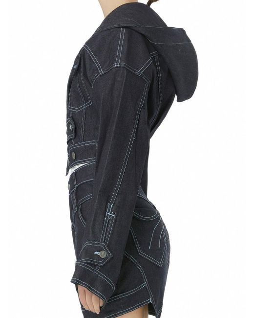 Gao Republic Black Jacket Cropped Hooded Denim