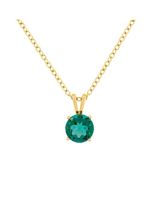 AVJD NEW YORK Green Solid Lab Grown Emerald Necklace One Carat Total Weight With Adjustable Necklace
