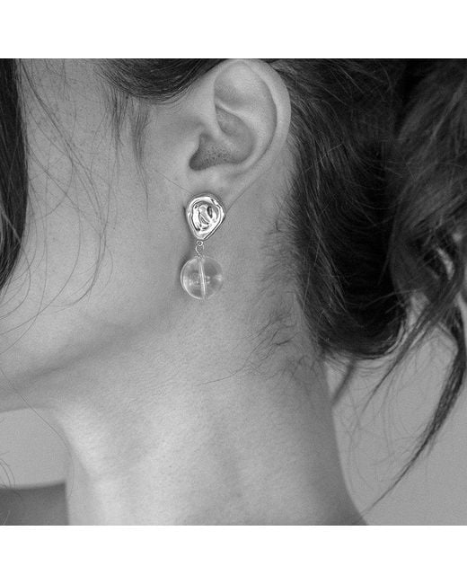 Zepplin the Label Metallic Tommie Earrings-Quarts Earrings-Statement Earrings-Bridal Earrings