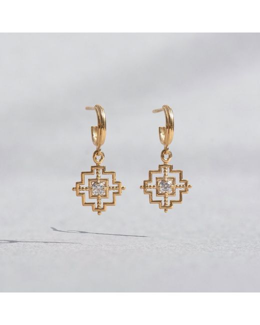 Zoe & Morgan Metallic Centred Earrings Zircon