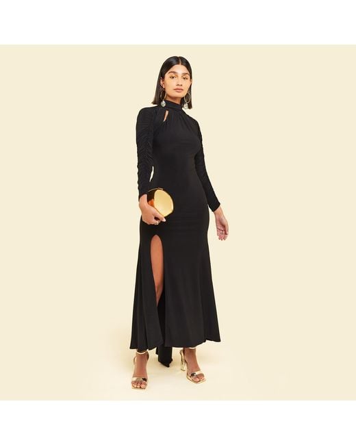 Celestine & Mae Black Celosia Midaxi Dress