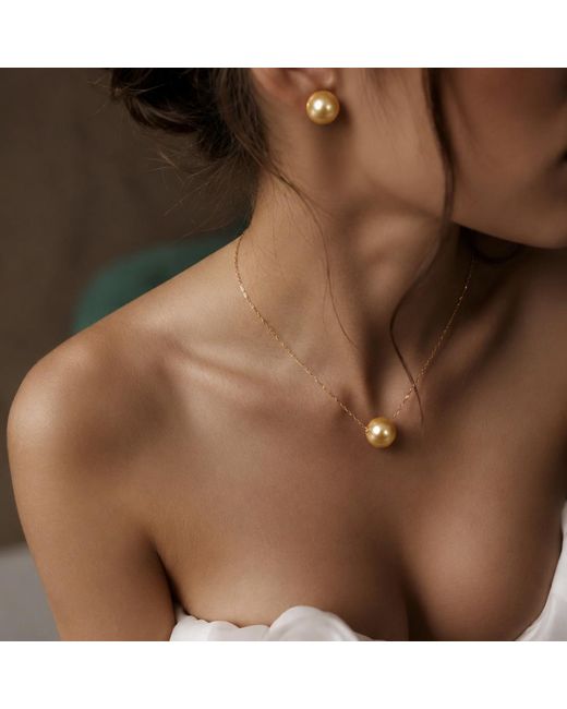 Ninemoo Metallic Aurelia Pearl Necklace