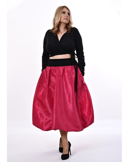 Frock Tales Red Enoki Puffball Skirt