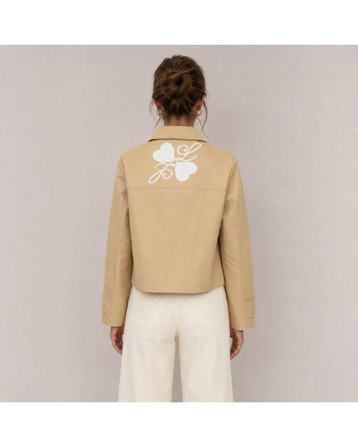 House of Laines London Natural Neutrals Laines Couture Hand Embellished Leopard Cropped Trench
