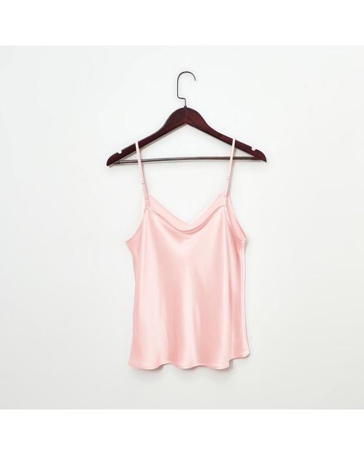Soft Strokes Silk Pink Pure Mulberry Silk Camisole With Adjustable Straps